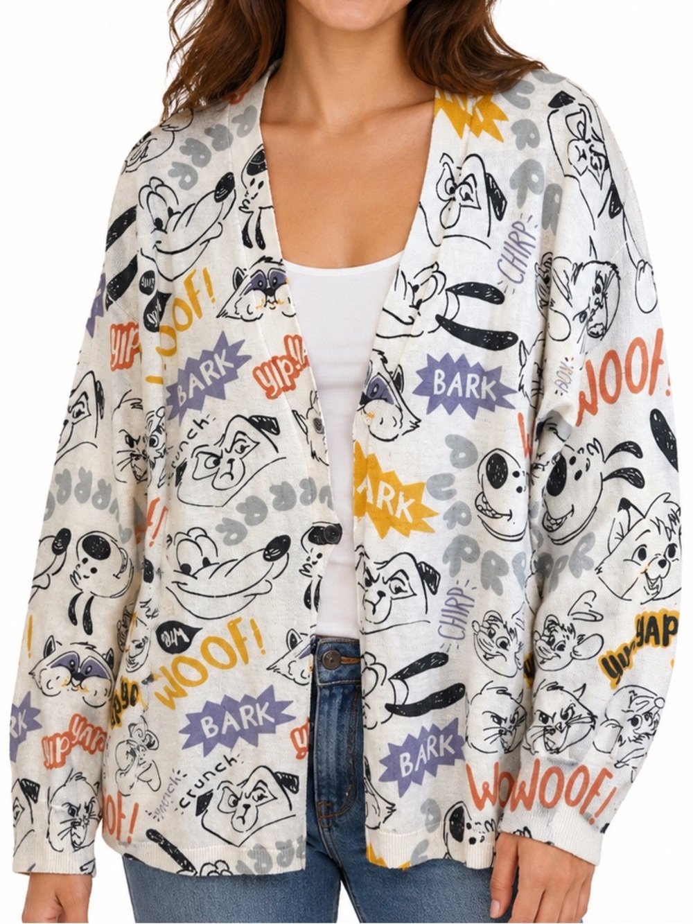 Disney Critters Long Sleeve Button Front Cardigan